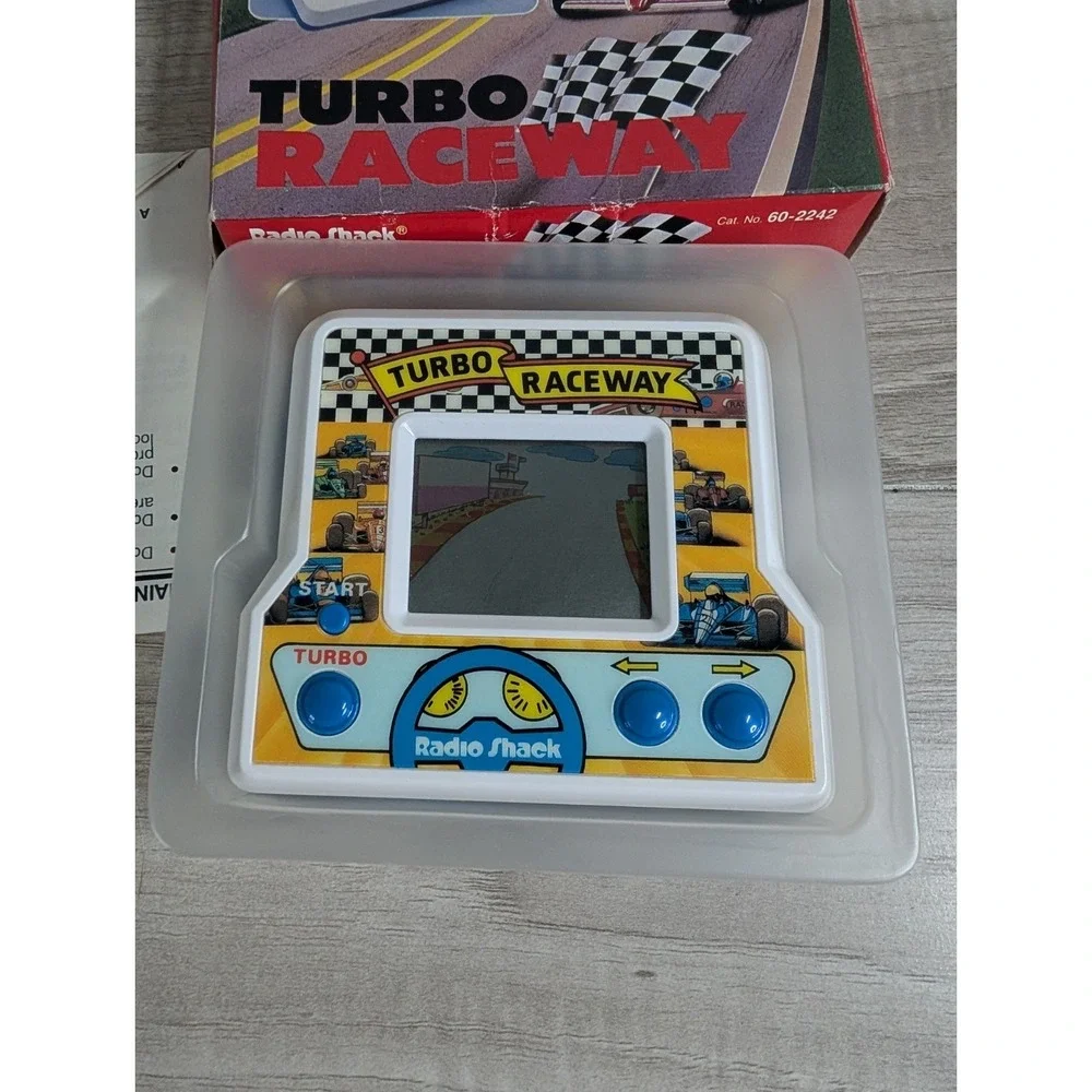 Retro Tandy Turbo Raceway Handheld Arcade Game In Original Box Tested Working
